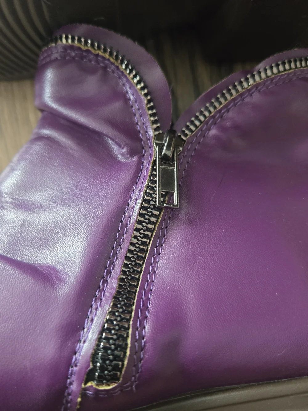 Women's Purple Ankle Boots with Side Zipper